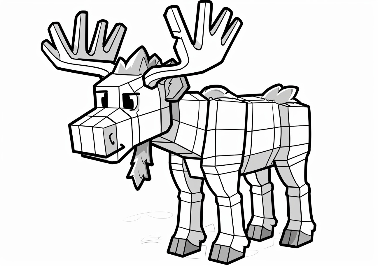 Moose Coloring Pages, Moose minecraft