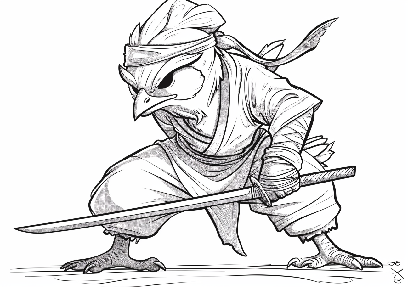 Chicken Coloring Pages, Chicken ninja