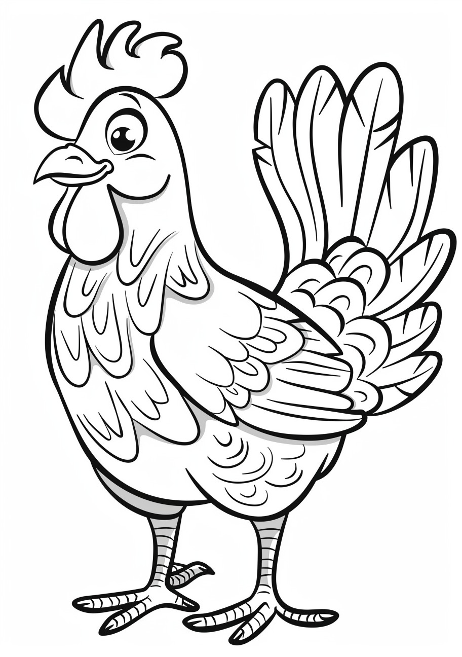 Rooster Coloring Pages, Child rooster