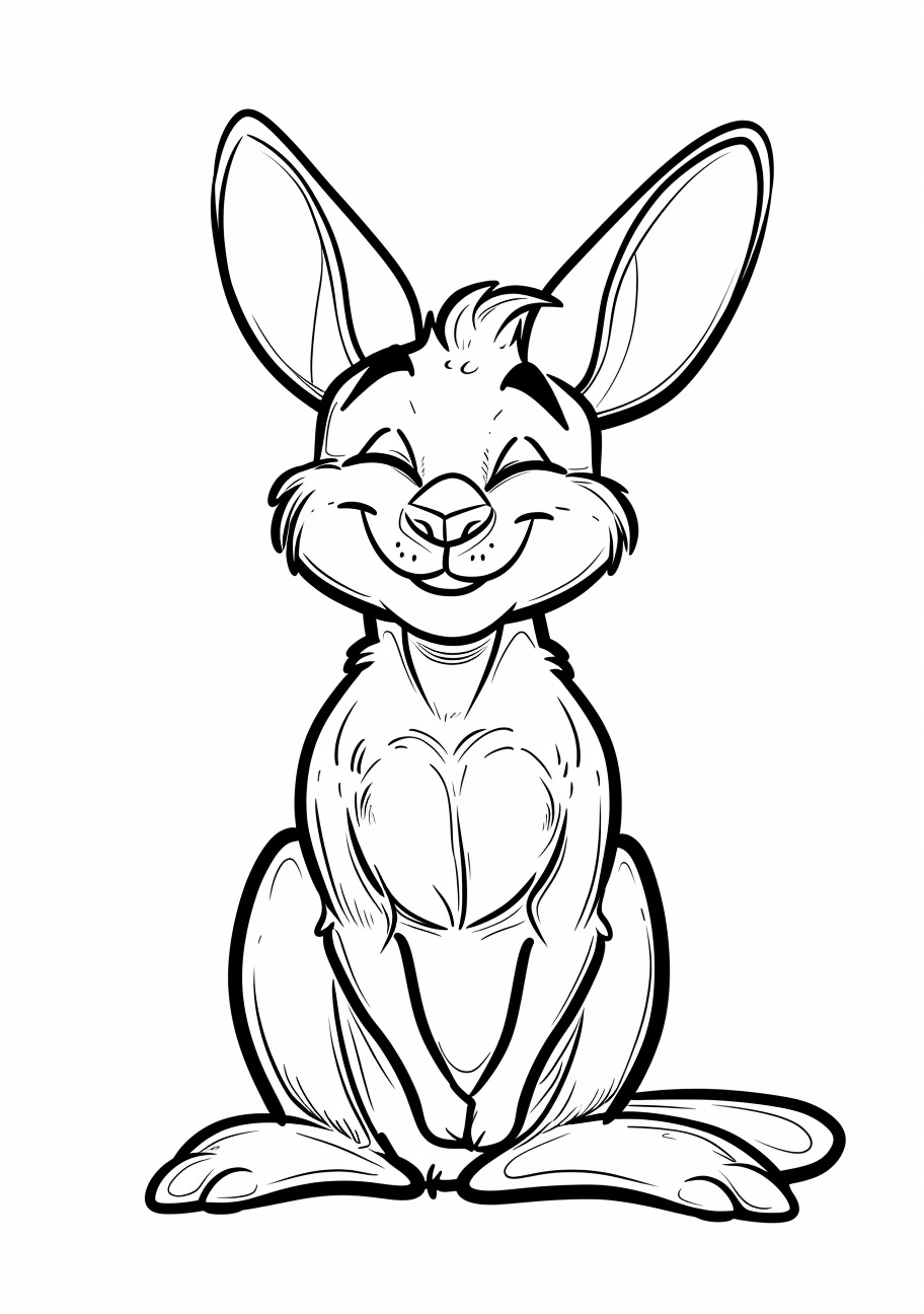 Kangaroo Coloring Pages, Kangaroo smiling