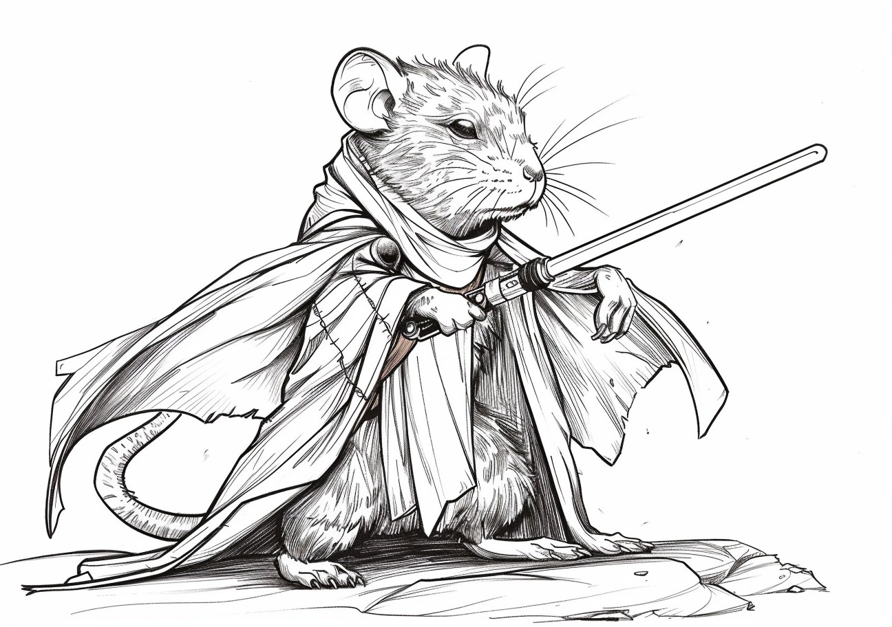 Rat Coloring Pages, Rat in star wars style