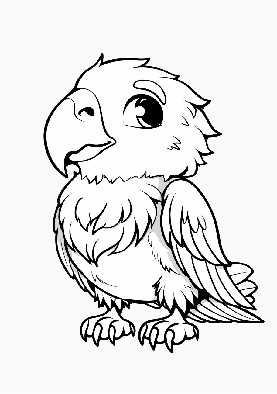 Eagle Coloring Pages, Kawaii eagle