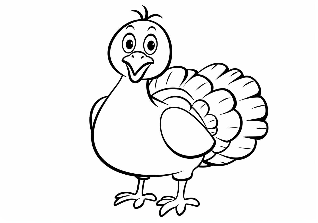 Turkey Coloring Pages, Cartoon Turkey