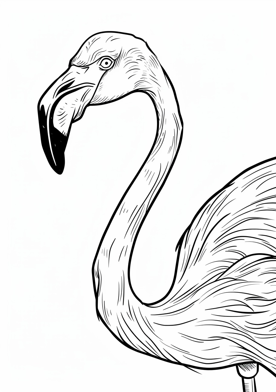 Flamingos Coloring Pages, Face of flamingo