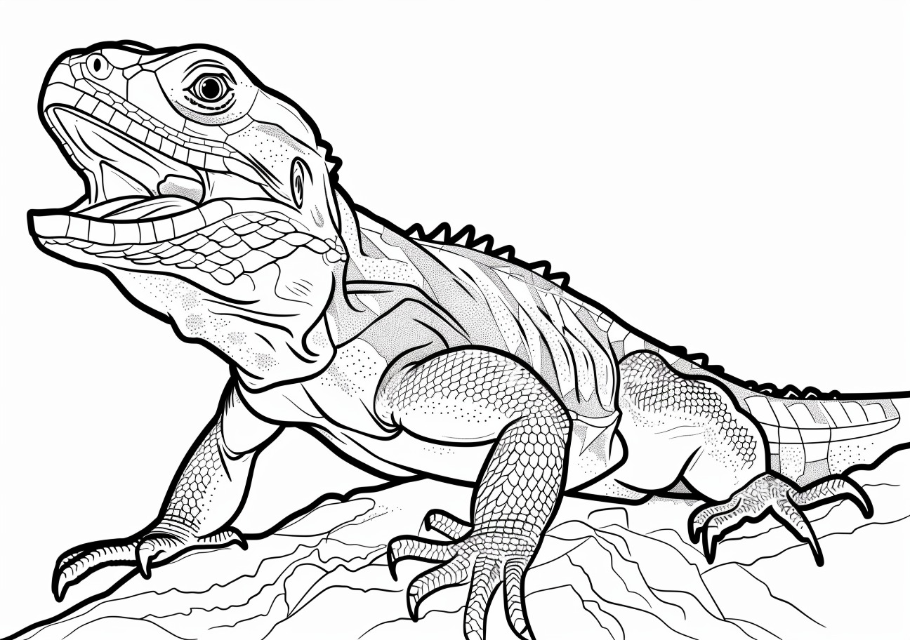 Lizard Coloring Pages, Angry Lizard