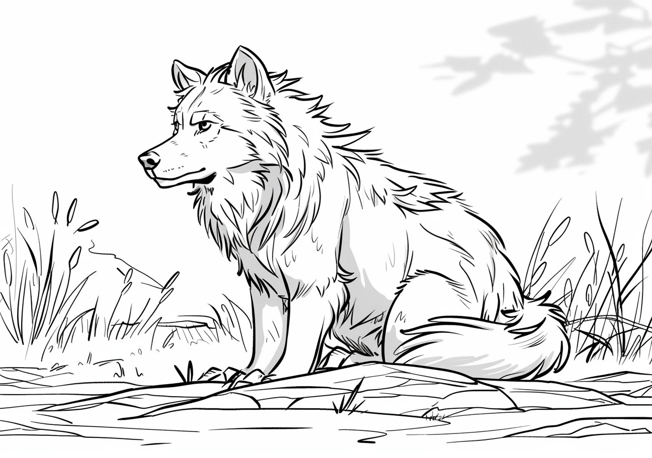 Canidae Coloring Pages, Wolf thought