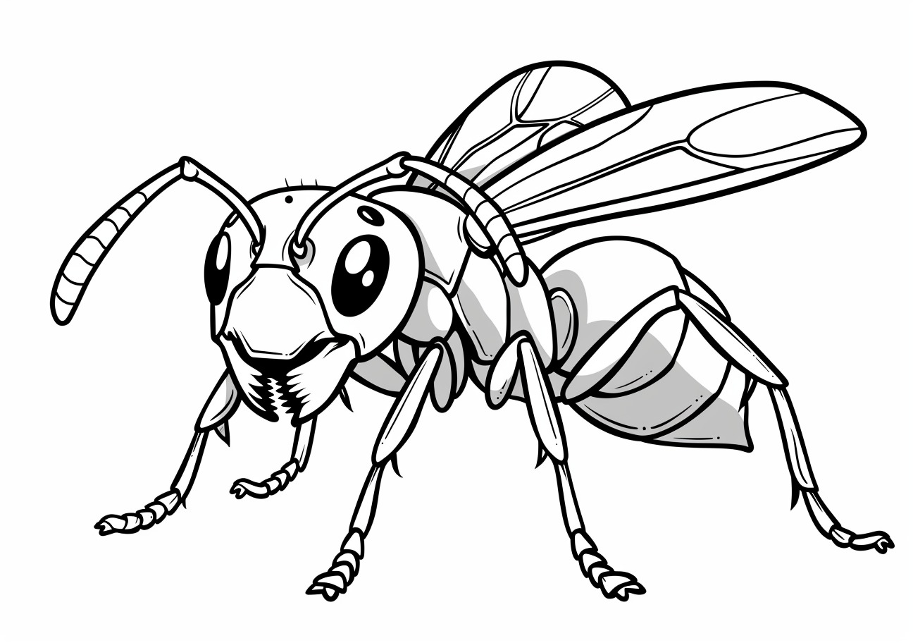 Insects Coloring Pages, Cartoon ant