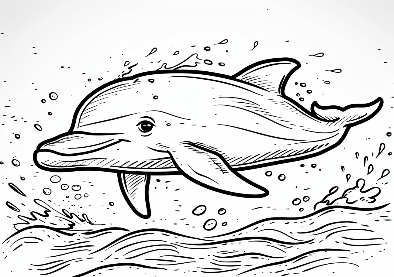 Dolphin Coloring Pages, Happy dolphin