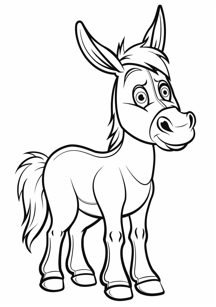 Donkey Coloring Pages, Cute donkey