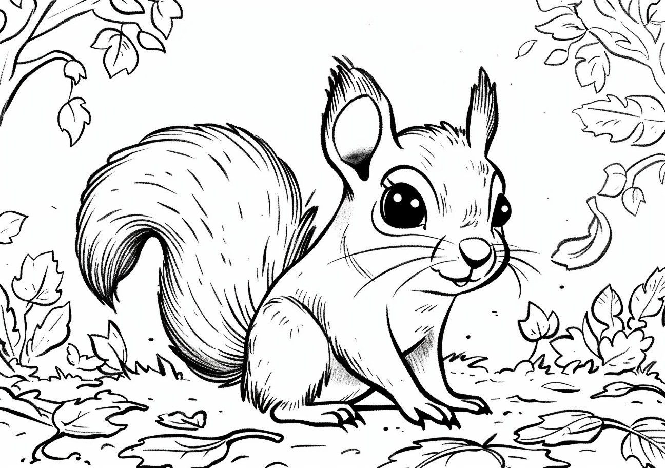 Squirrel Coloring Pages, Squirrel child