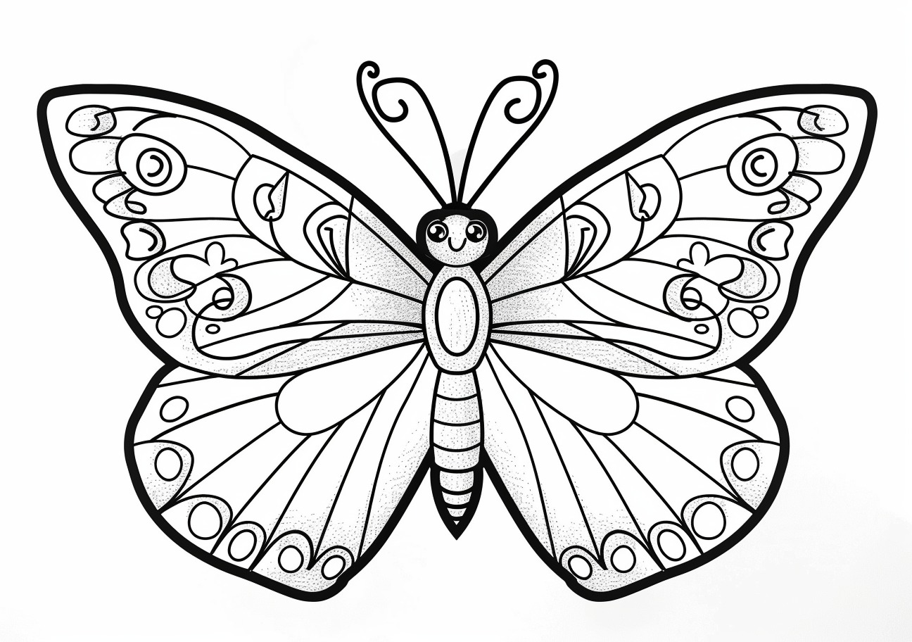 Butterfly Coloring Pages, Cute butterfly flying