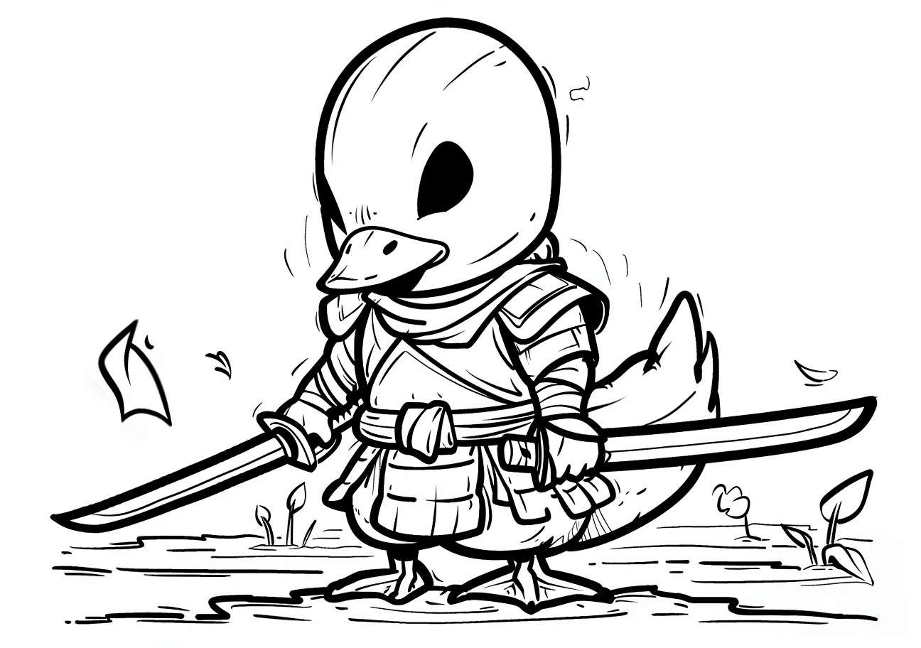 Swan Coloring Pages, Swan ninja