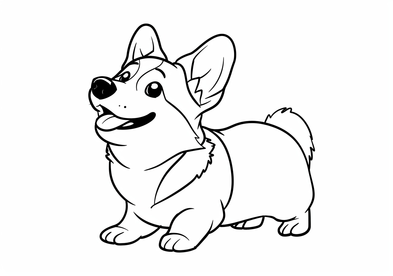 Cute dog Coloring Pages, Cute dog welsh corgi