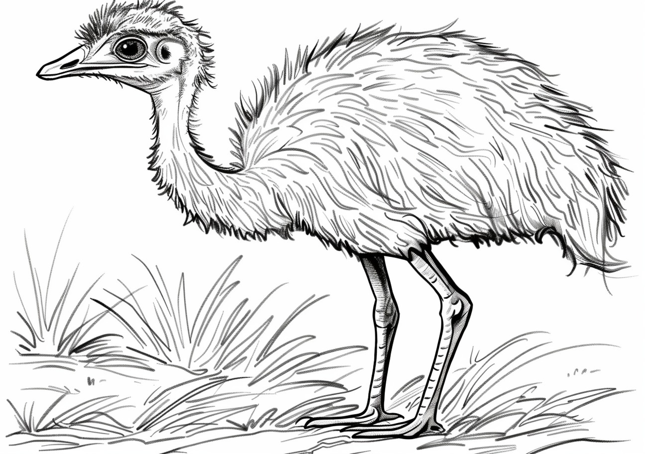 Ostrich Coloring Pages, Cute ostrich