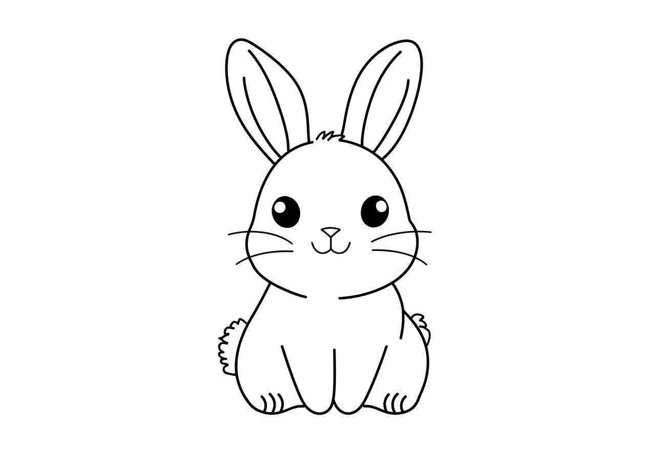 Cute bunny Coloring Pages, Cute bunny sitting