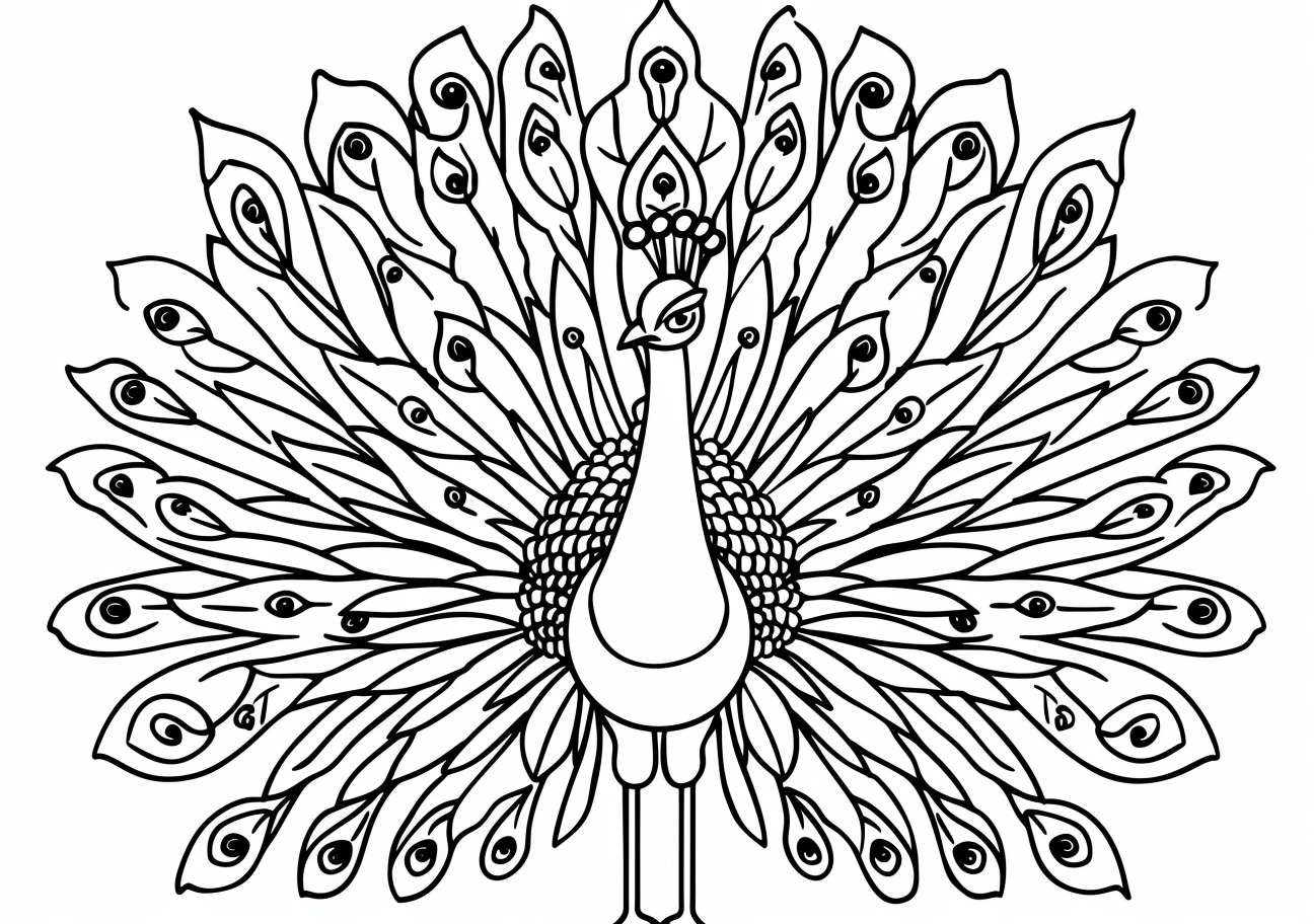 Peacock Coloring Pages, Happy peacock