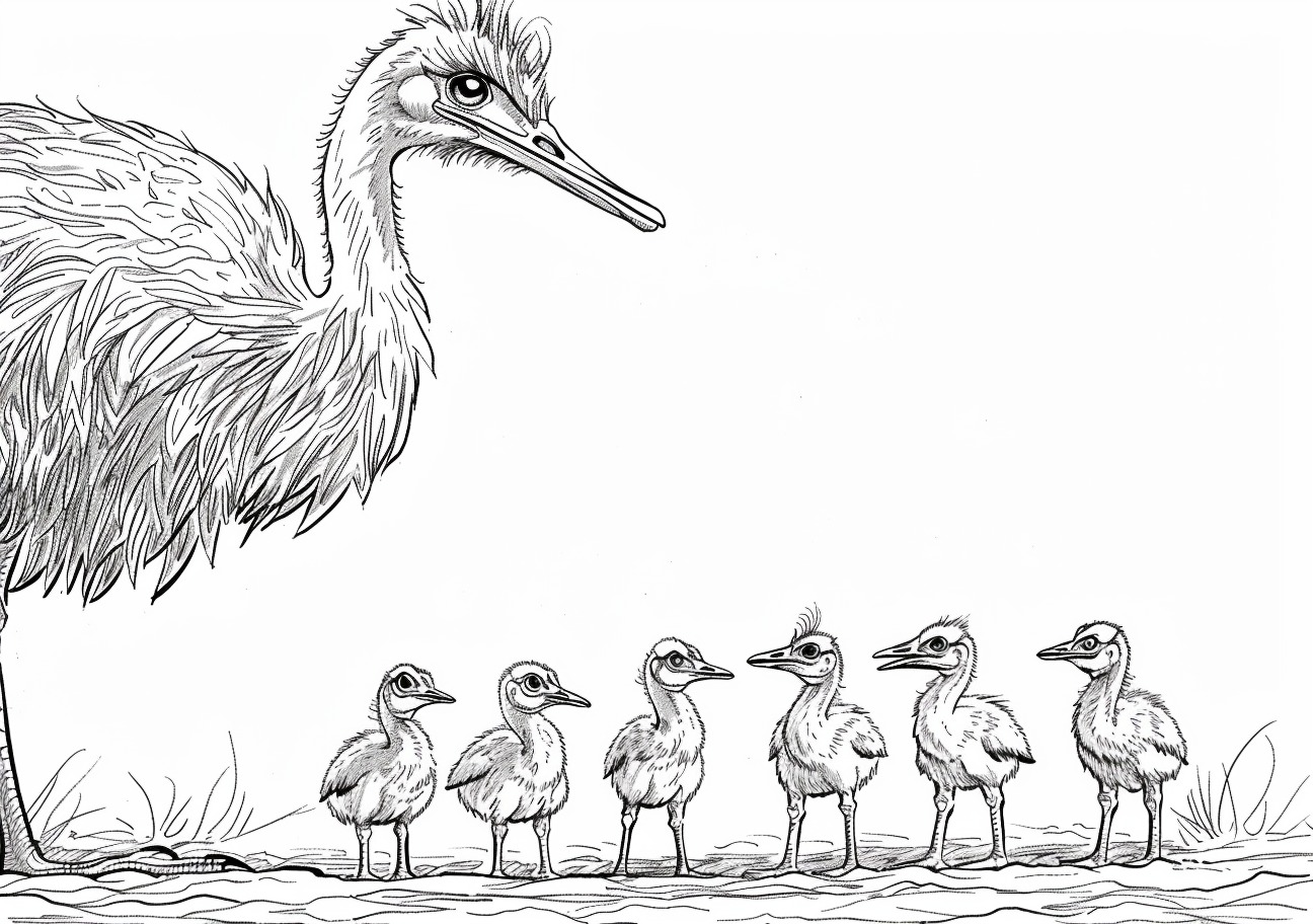 Ostrich Coloring Pages, Child ostrich