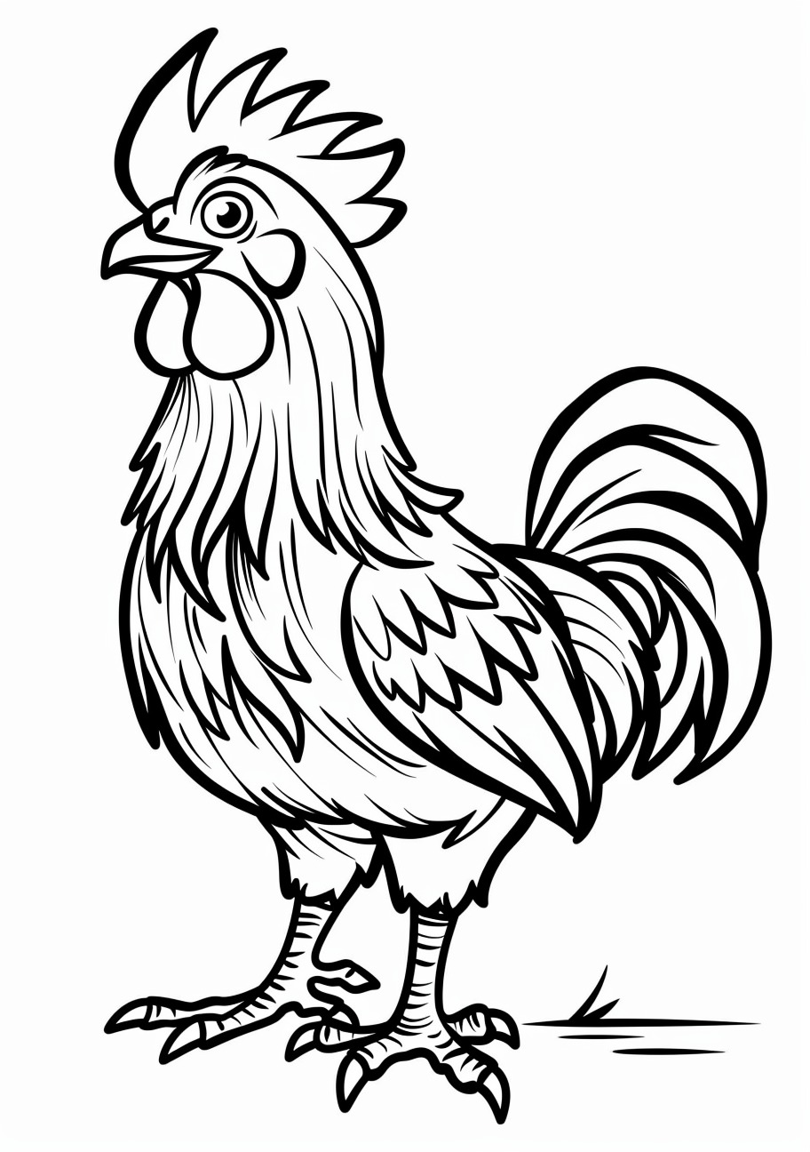 Rooster Coloring Pages, Cute rooster