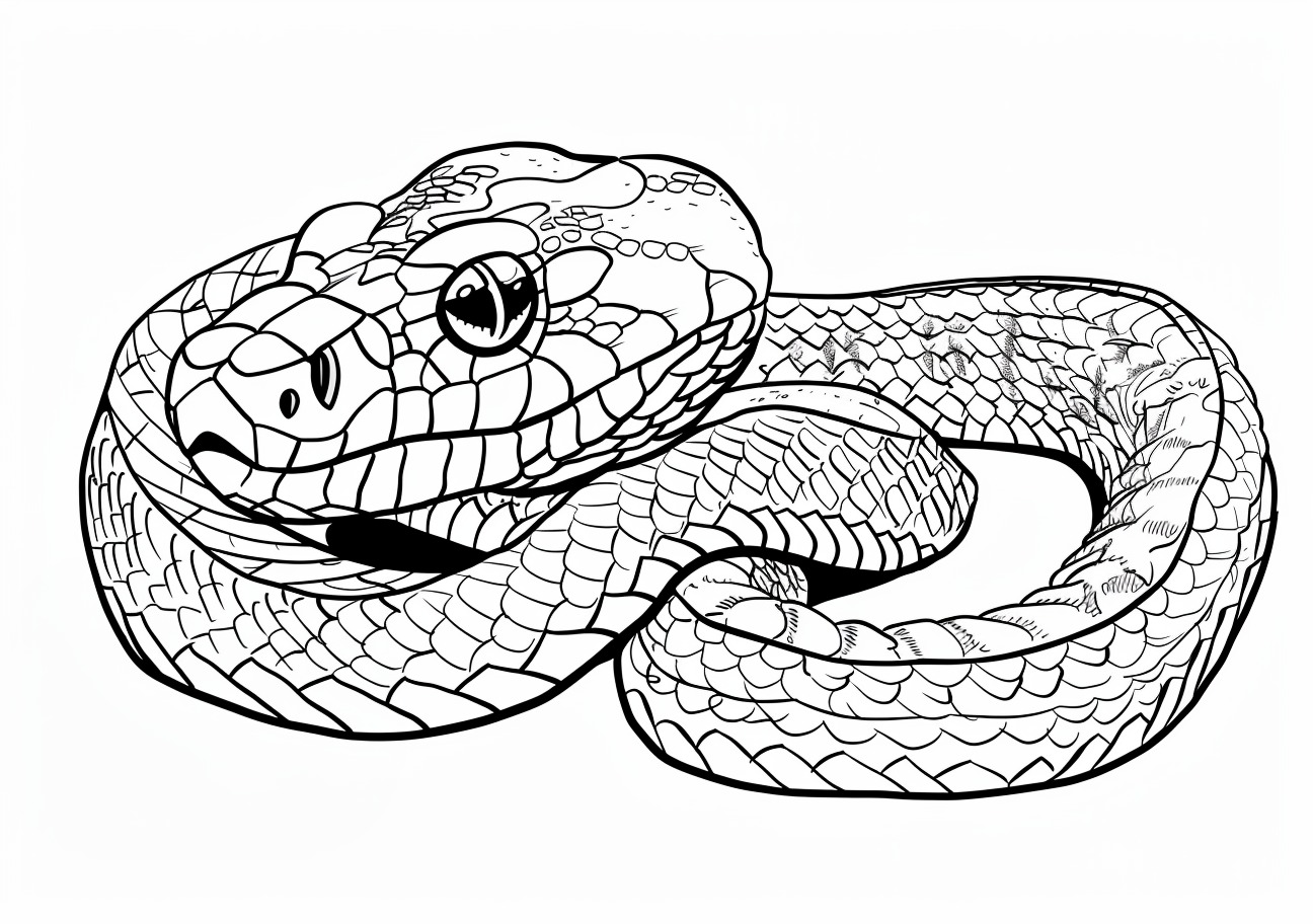 Reptiles and Amphibians Coloring Pages, Child adder