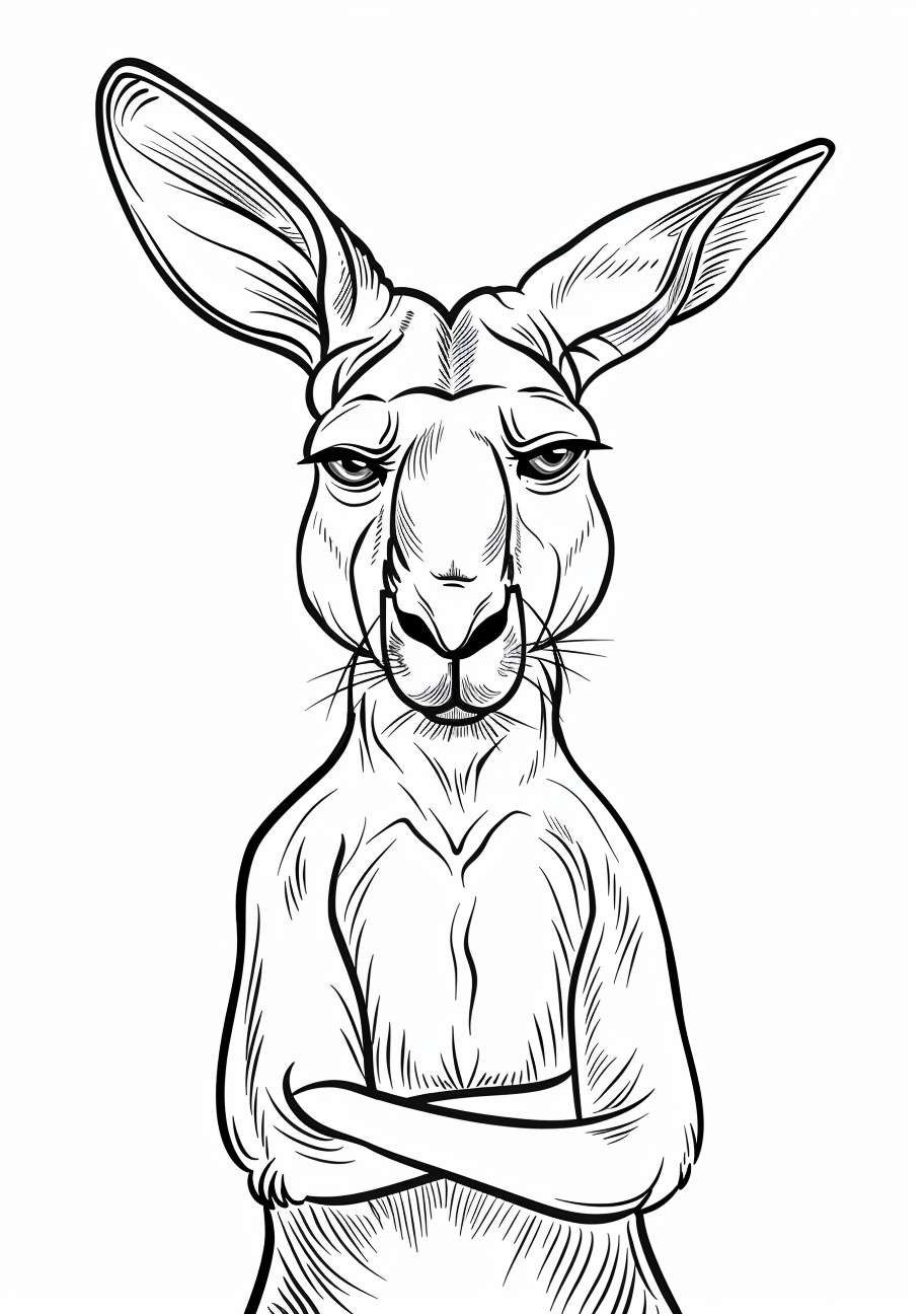 Kangaroo Coloring Pages, Kangaroo angry