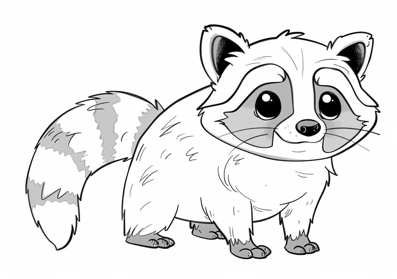 Raccoon Coloring Pages, Raccoon cute