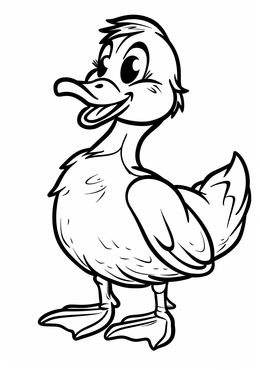 Farm Animals Coloring Pages, Cartoon duck