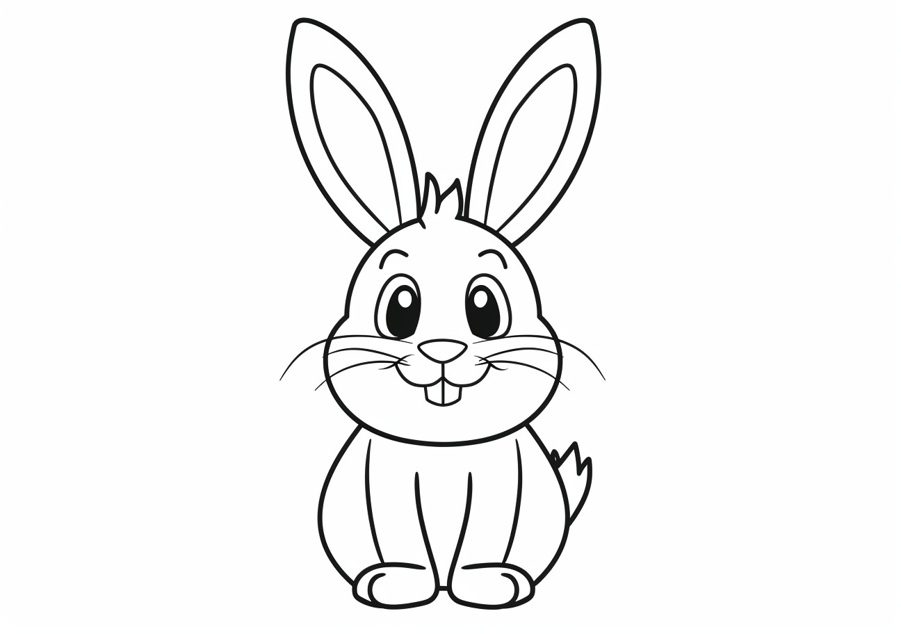 Rabbit Coloring Pages, Simple cartoon rabbit