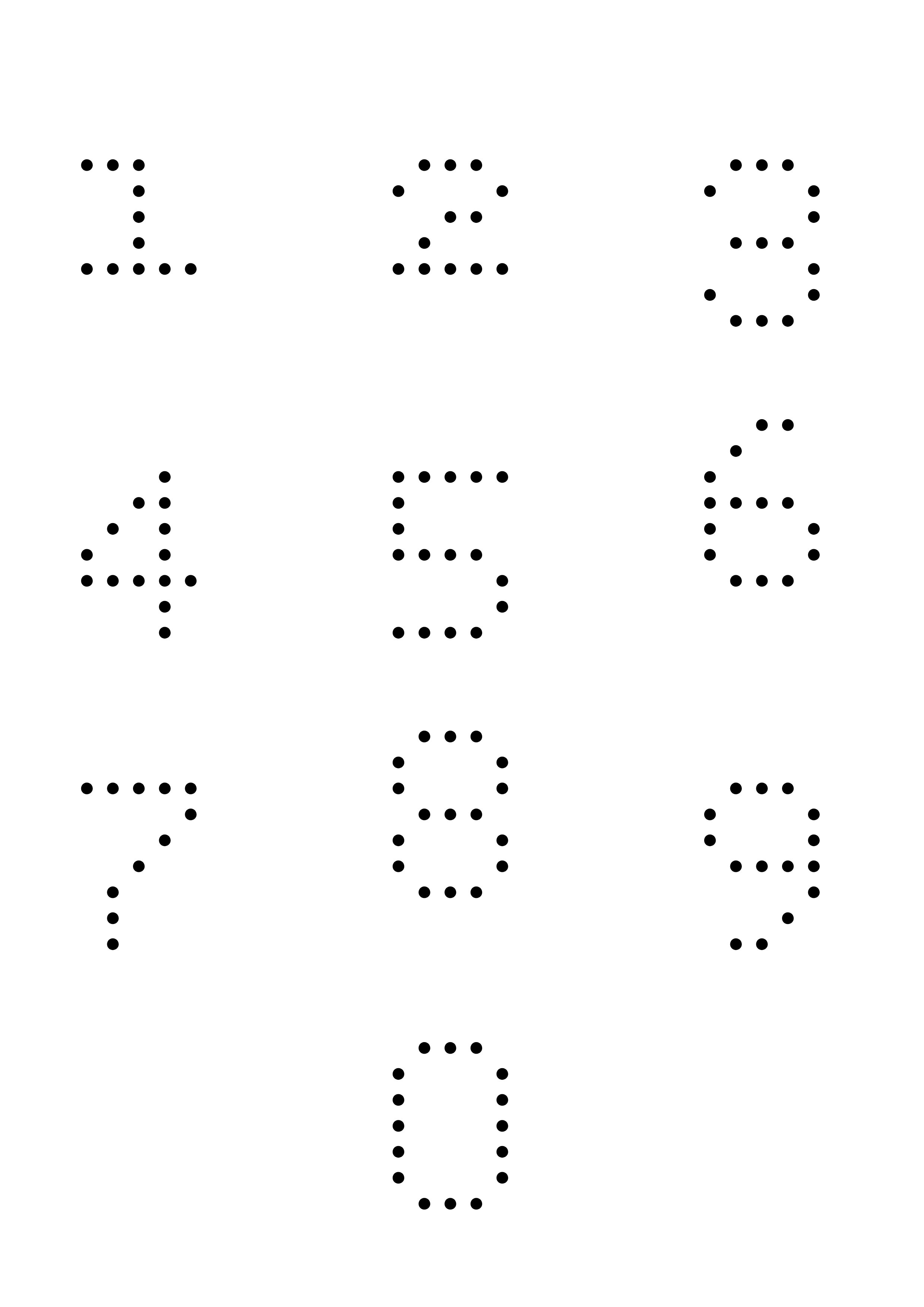 Numbers Coloring Pages, Dotted numbers