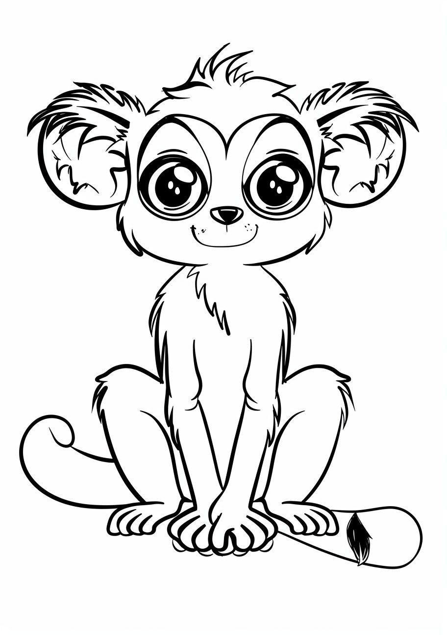 Lemur Coloring Pages, Cartoon lemur