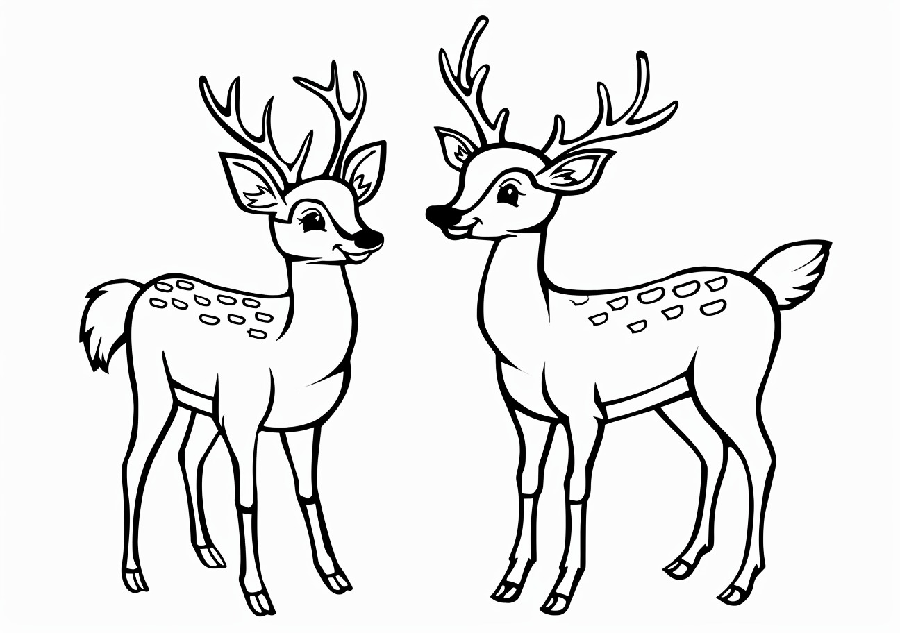 Deer Coloring Pages, Happy Deer