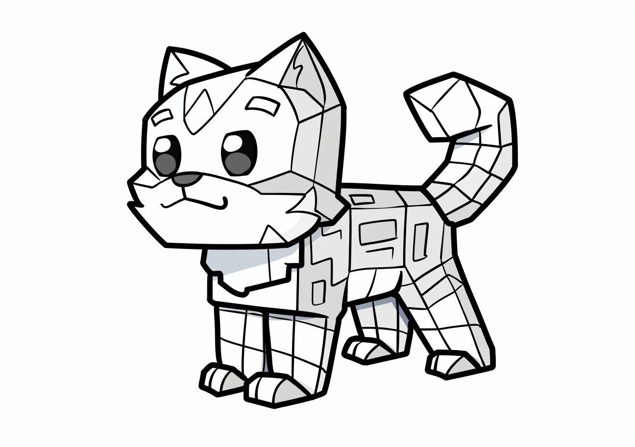 Pet Coloring Pages, Pet minecraft cat