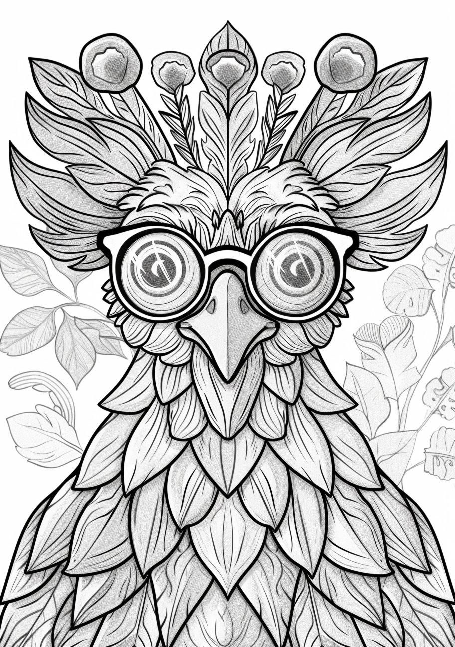 Peacock Coloring Pages, Face of peacock