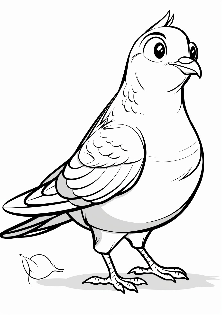 Pigeon Coloring Pages, Cartoon child pigeon