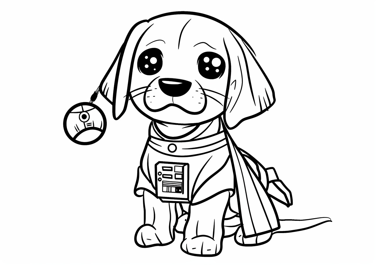 Cute dog Coloring Pages, Cute dog star wars style