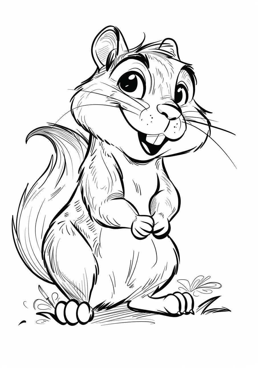 Squirrel Coloring Pages, Squirrel smile