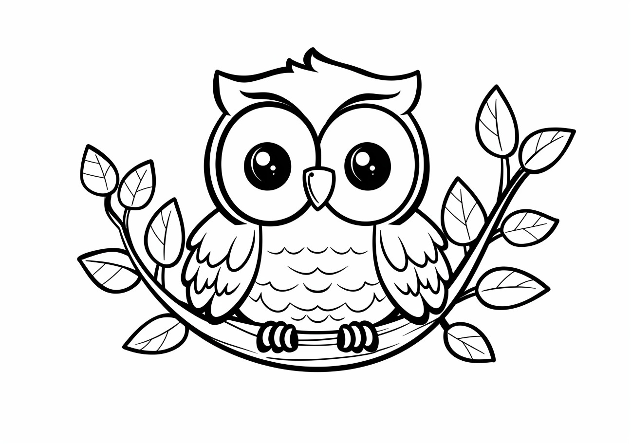 Birds Coloring Pages, Cartoon owl