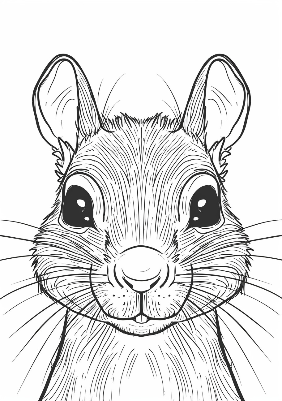 Squirrel Coloring Pages, Squirrel face