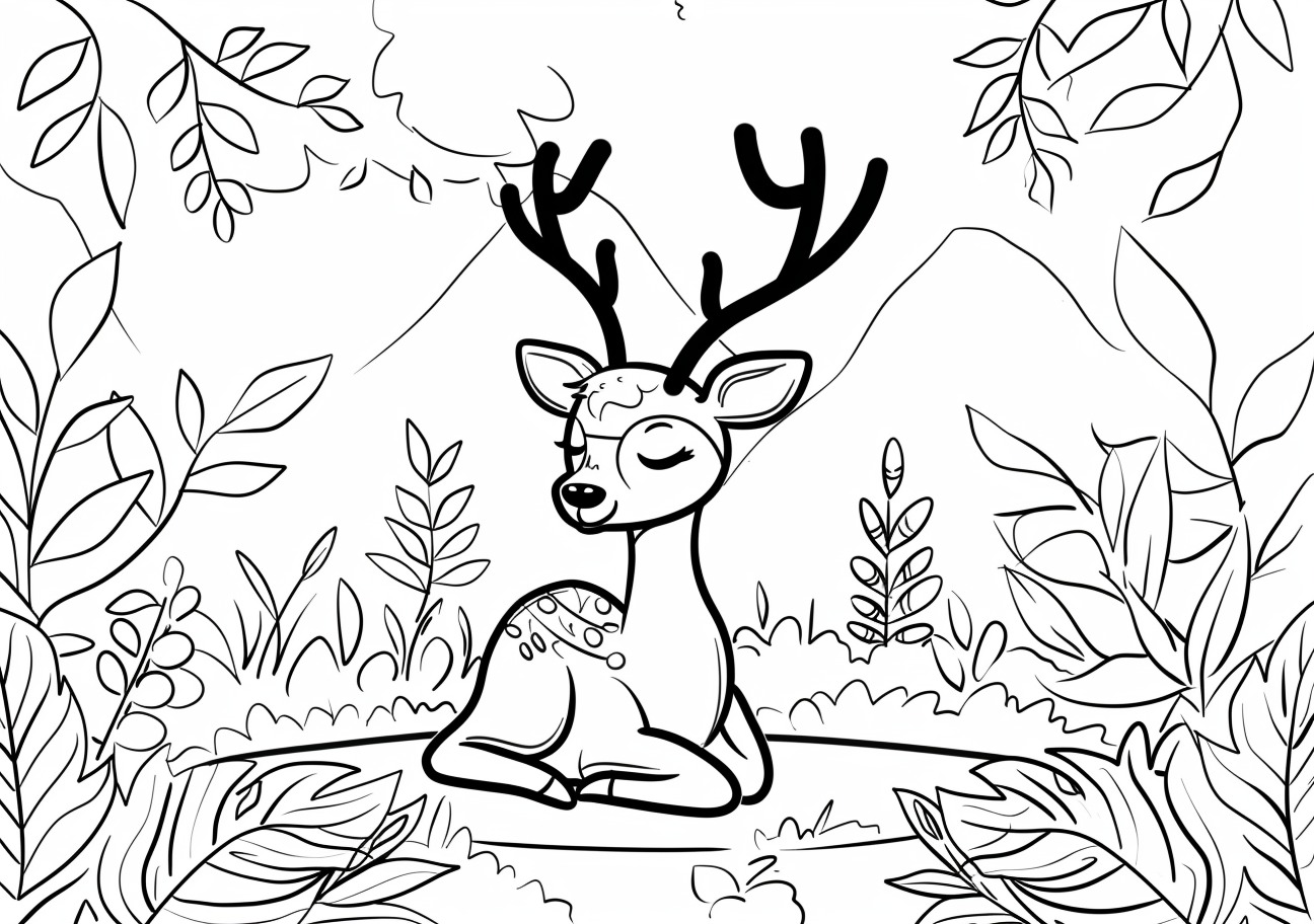 Deer Coloring Pages, Child Deer