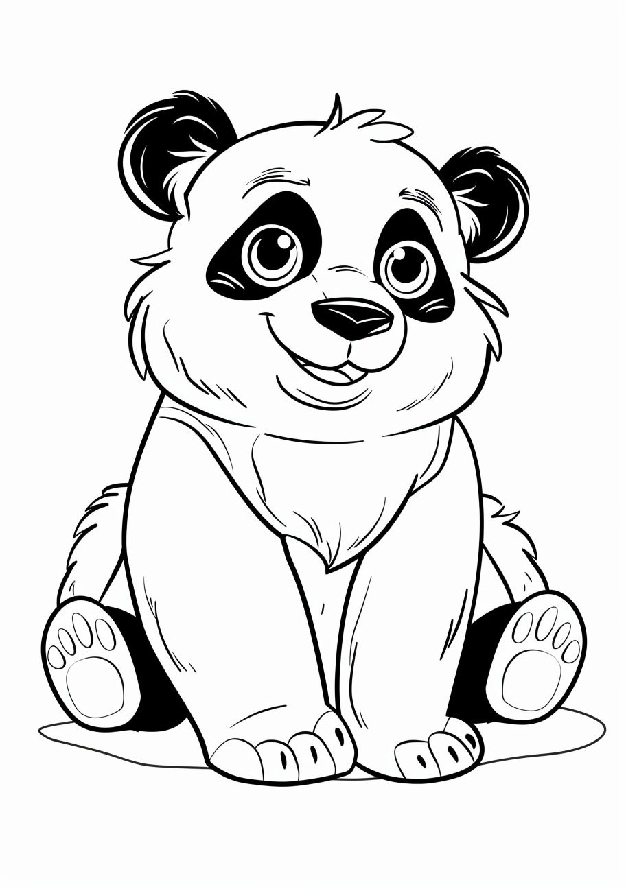 Panda Coloring Pages, Cartoon panda