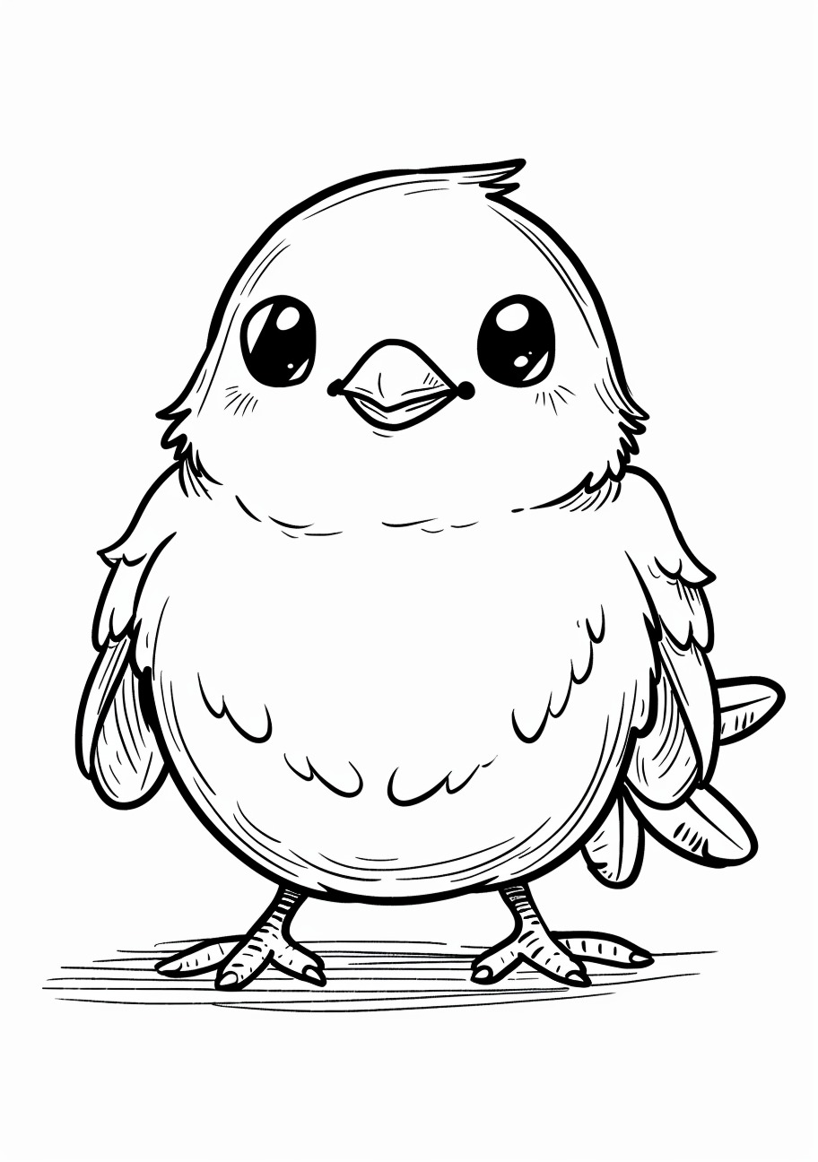 Pigeon Coloring Pages, Kawaii pigeon