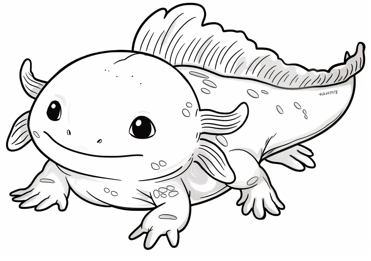 Axolotl Coloring Pages, Cute axolotl