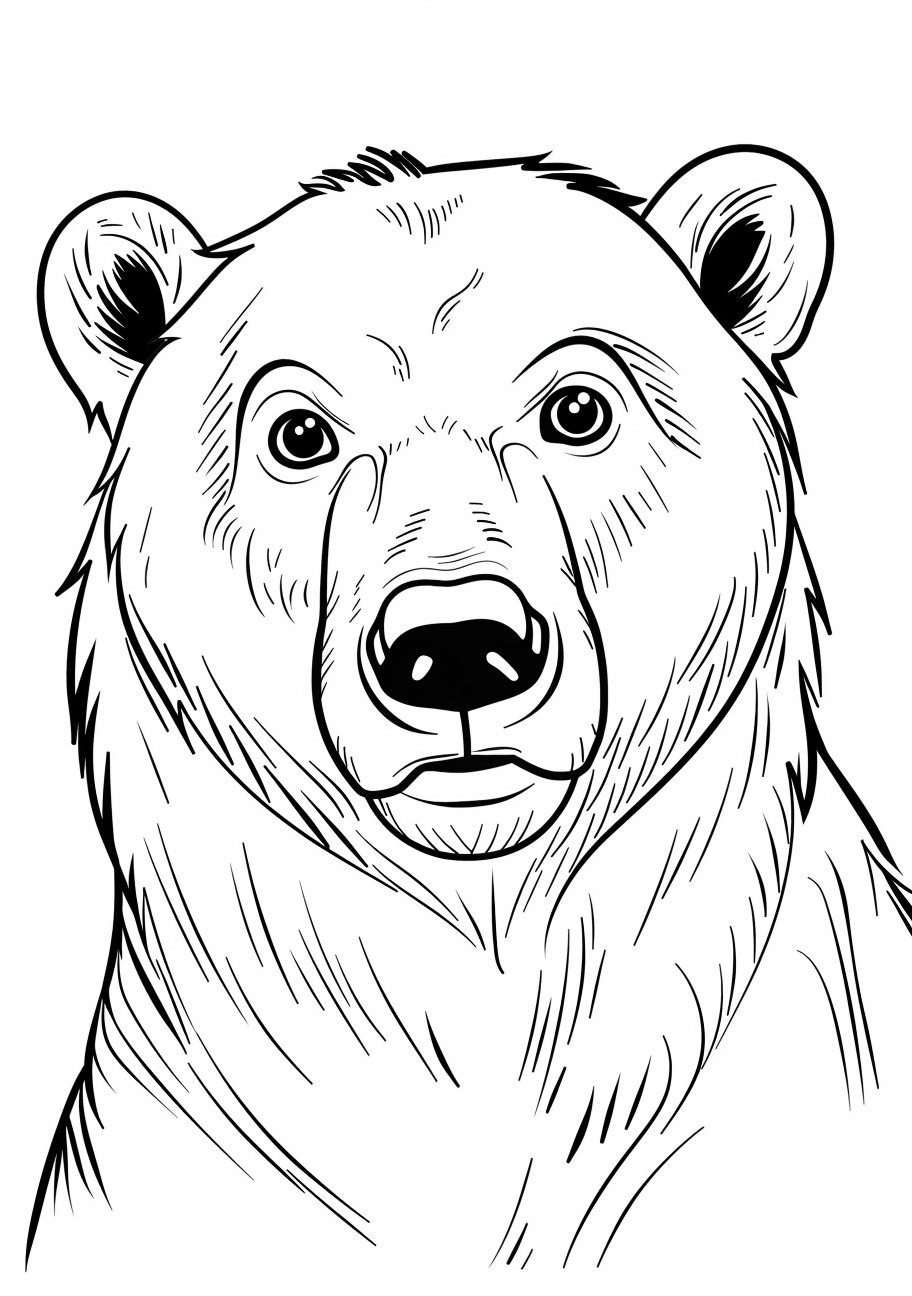 Polar Bear Coloring Pages, Polar Bear face