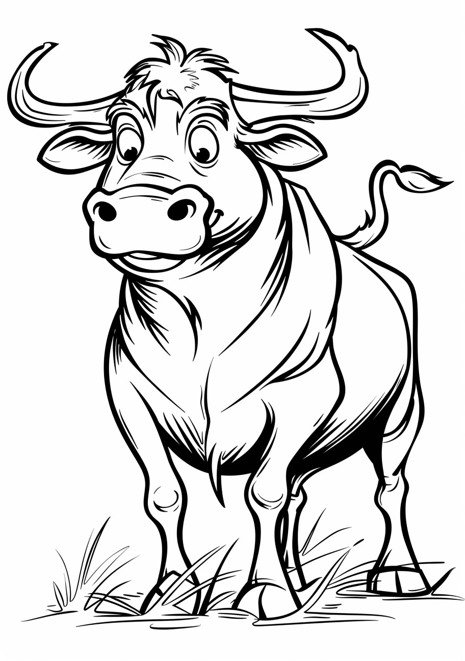 Bull Coloring Pages, Cartoon bull