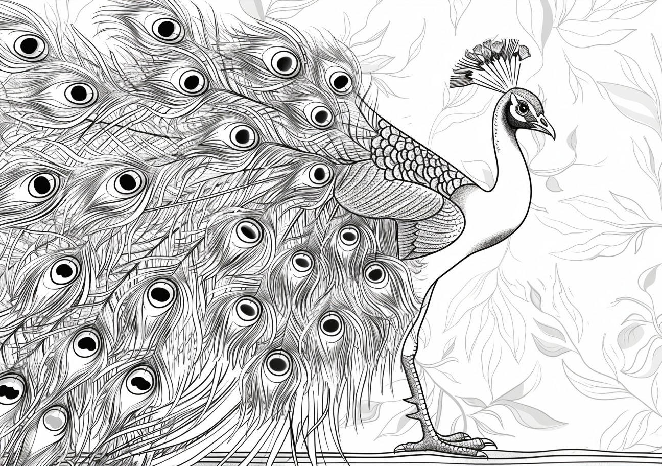 Peacock Coloring Pages, Cute peacock