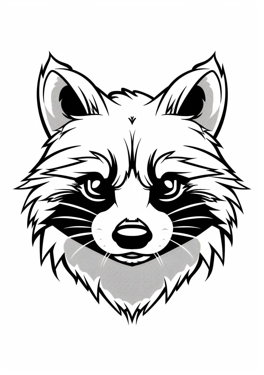 Raccoon Coloring Pages, Raccoon face