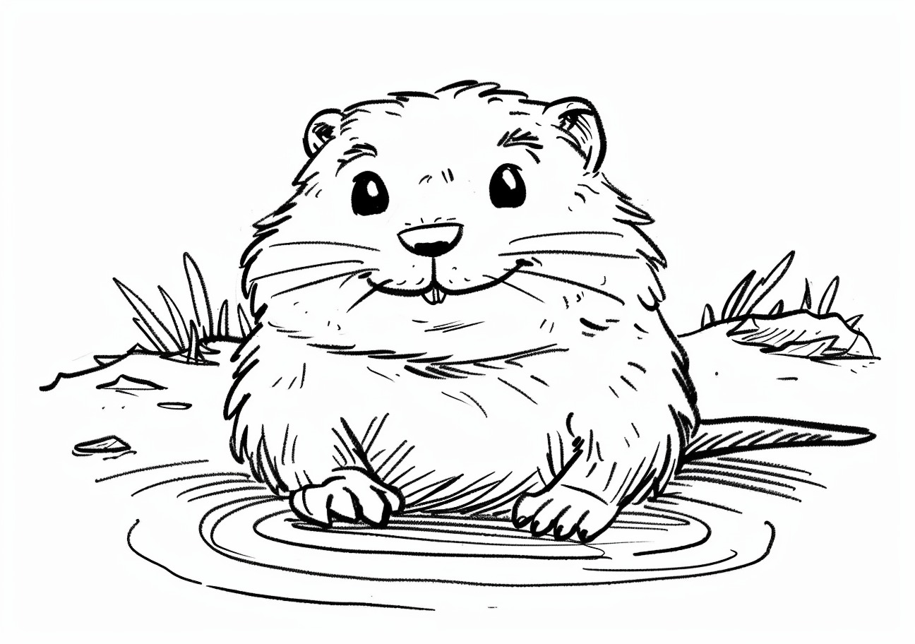 Groundhog Coloring Pages, Happy groundhog