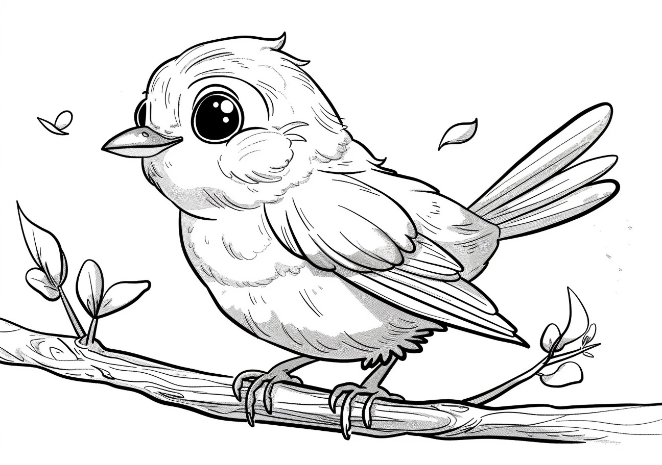 Birds Coloring Pages, Carton sparrow