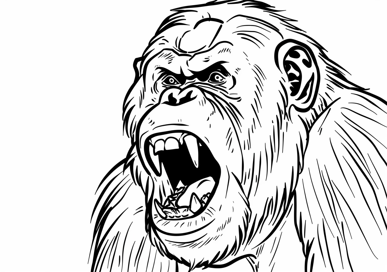 Orangutan Coloring Pages, Orangutan angry