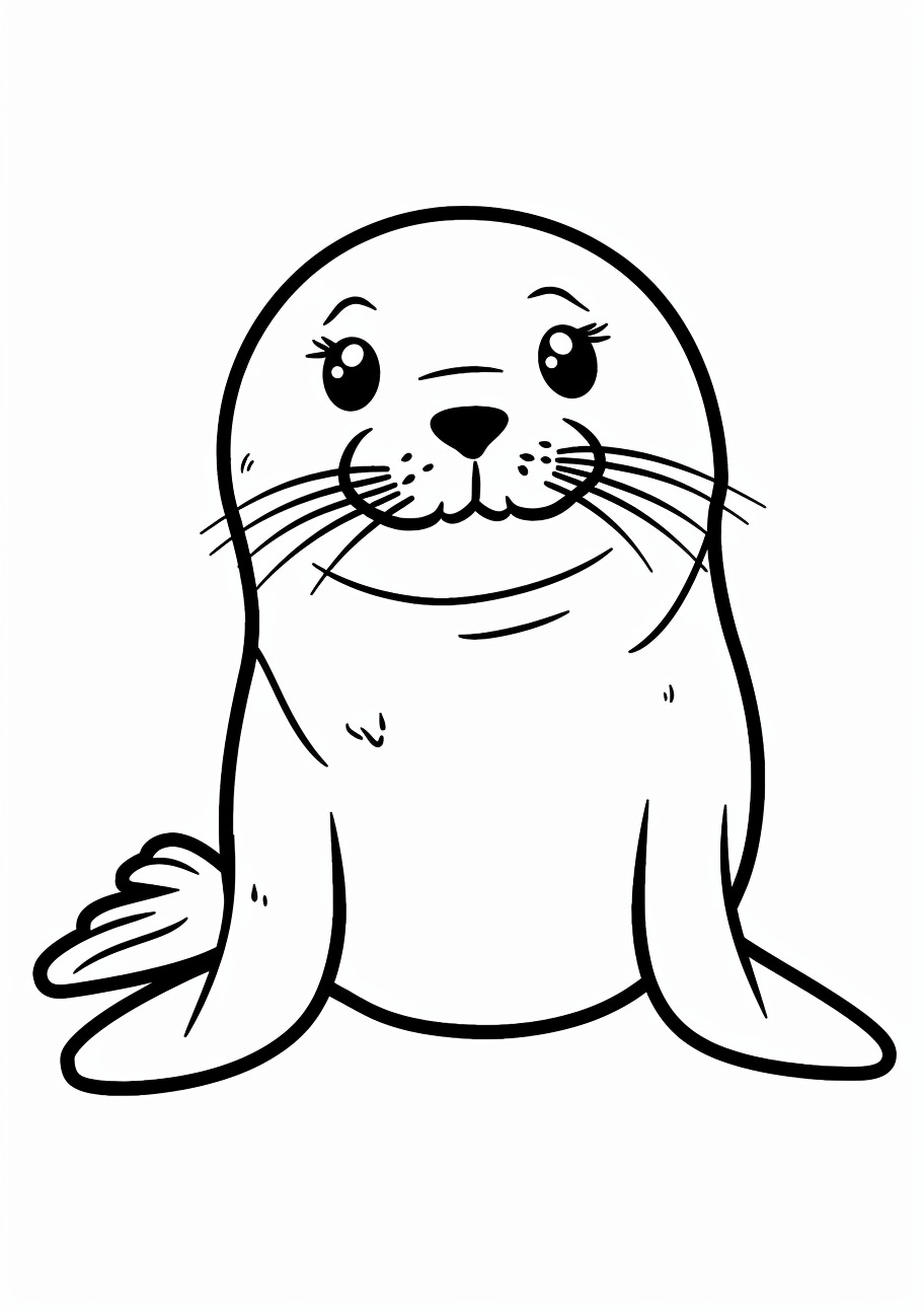 Seal Coloring Pages, Seal face