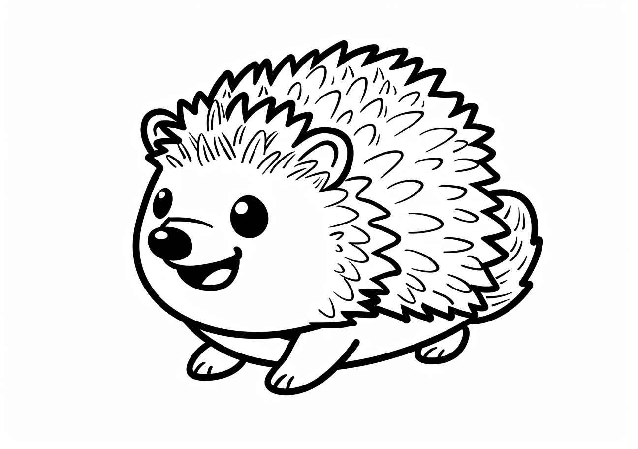 Hedgehog Coloring Pages, Hedgehog happy